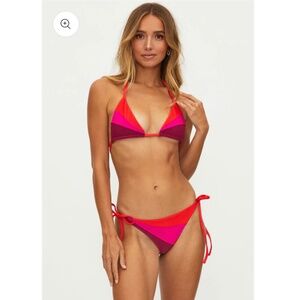 Beach Riot Be Mine Colorblock Bikini Top and Bottom S